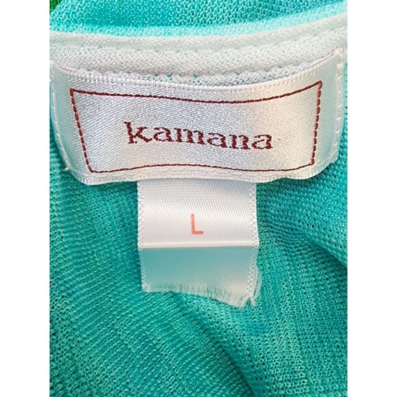 Kamana Blue Burn-out Top Size Large Boho Artsy - Picture 8 of 9